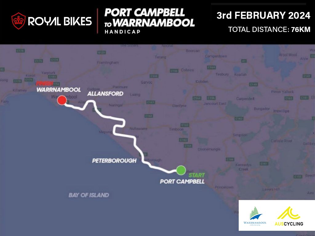 Port Campbell to Warrnambool Handicap Course Map