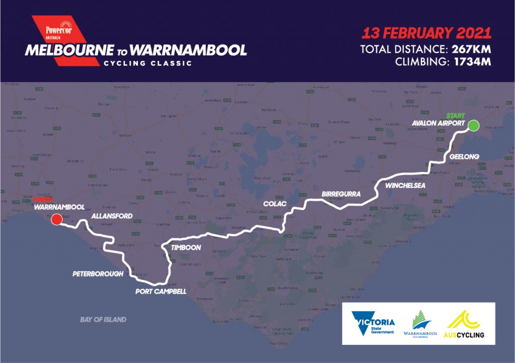 Melbourne to Warrnambool 2021 route